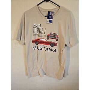 Men's Ford Mach 1 Mustang 1969 T-shirt Size L Tee Luv Tan